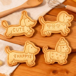 Cartoon Animal Dachshund Cookie Mold Creative Pet Dog Butter Cookie Press Baking Tool