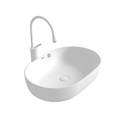 Prel Simple Countertop Basin Home Bathroom Wash Basin Ceramic Wash Basin Arc-Shaped Balcony Washbasin