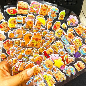 
Capibala stickers for children 3d three-dimensional bubble stickers cute capybara foam stickers baby educational reward stickers
