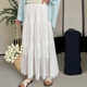 2024 early spring new style and sweet white lace skirt with big sway A-line skirt for women long cake skirt