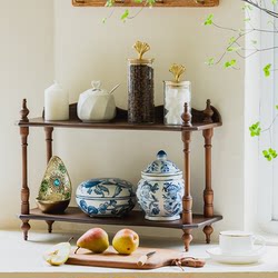 Vintage Kitchen Storage Rack, Figurine Toy Desktop French-Style Shelf, Wall-Mounted Multi-Layer Display Rack, Retro Display Stand