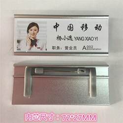 3*7 cm Aluminum Alloy Pin Badge, Silver Color, Metal Employee Id Badge, Employee Name Tag, Nameplate