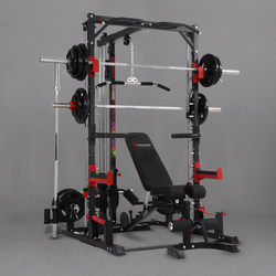 Smith Machine Comprehensive Training Device, Multi-Functional Free-Frame Squat Rack, Bench Press Fitness Equipment for Commercial Use