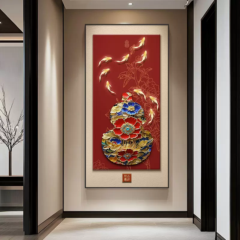 装飾絵画 柿 Ruyi 玄関 装飾絵画 廊下 通路 垂直 中国 吊り下げ 絵画