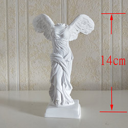 14cm High Resin Imitation Plaster Statue of the Goddess of Victory, Full-Body Sculpture, Nordic-Style Figure Ornament, Desktop Decoration