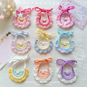 
Hand-knitted wool dopamine 10cm 20cm doll self-deprecating bear cub milk cat saliva scarf bib accessories finished product