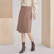 EMOO Yangmen high-waisted skirt for women plaid commuting mid-skirt design sense slit straight skirt spring new style