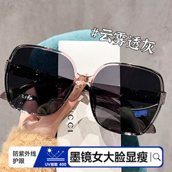 Transparent Gray Oversized Frame Sunglasses for Women, High-End 2026 New Summer Polarized Anti-Uv Sun Protection Sunglasses for Nearsightedness