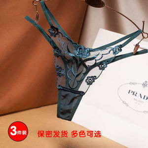 Sexy underwear, embroidered transparent, pure desire to dress, plus size triangle pants, charming atmosphere, new low waisted seamless thong