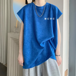 
Pure cotton vest men's quick-drying summer ins trendy running vest fitness loose trendy American basketball sleeveless T-shirt