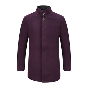 
SL96 Shidong Autumn and Winter Men's Wool Coat Wool Straight-breasted Warm Windproof Jacket Purple