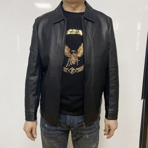 
H1266 Spring and Autumn Men's Leather Jacket Sheep Leather Zipper Business Casual Jacket Fashionable City