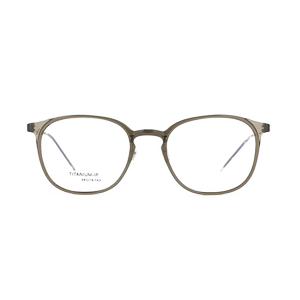 Height ultra -light myopia glasses frame oval -faced mirror frame can be matched, cold tea transparent gray Korean light feathers titanium