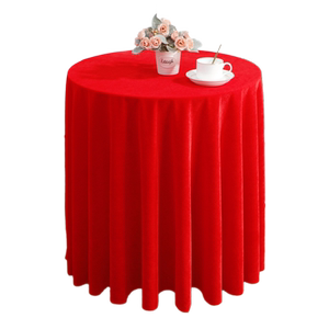 Round Table Cloth Round Table Cloth American Light Luxury High Grade Round Table Cloth Fabric Art Gold Velvet Red Wedding Table Cloth