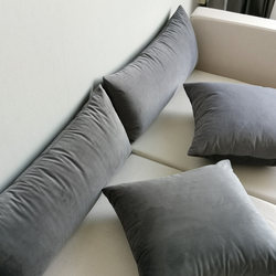 Gray and Black Neutral Color Velvet Light Luxury Sofa Cushion Cover Nordic Modern Pillow Bed Bay Window Cushion Lumbar Pillow