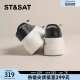 Saturday genuine leather sponge cake thick-soled white shoes for women's shoes 2025 new two-wear lazy inner height-enhancing casual shoes