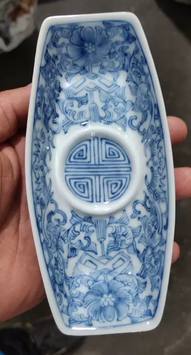 高仿古大清乾隆年制青花缠枝莲纹陶瓷茶船杯托老货一样发色好-Taobao