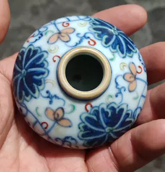 高仿古清代大清同治年制粉彩蝙蝠纹陶瓷水盂厂家货源产地直销实价