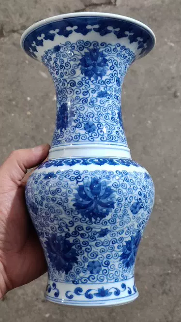 清 康熙 青花花卉紋小瓶 中国 古美術（◇旧蔵◇古美術 中国古玩