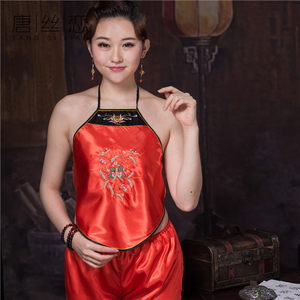 Adult lady belly dating pajamas suit adult girl underwear women embroidery classical retro classical performance suit
