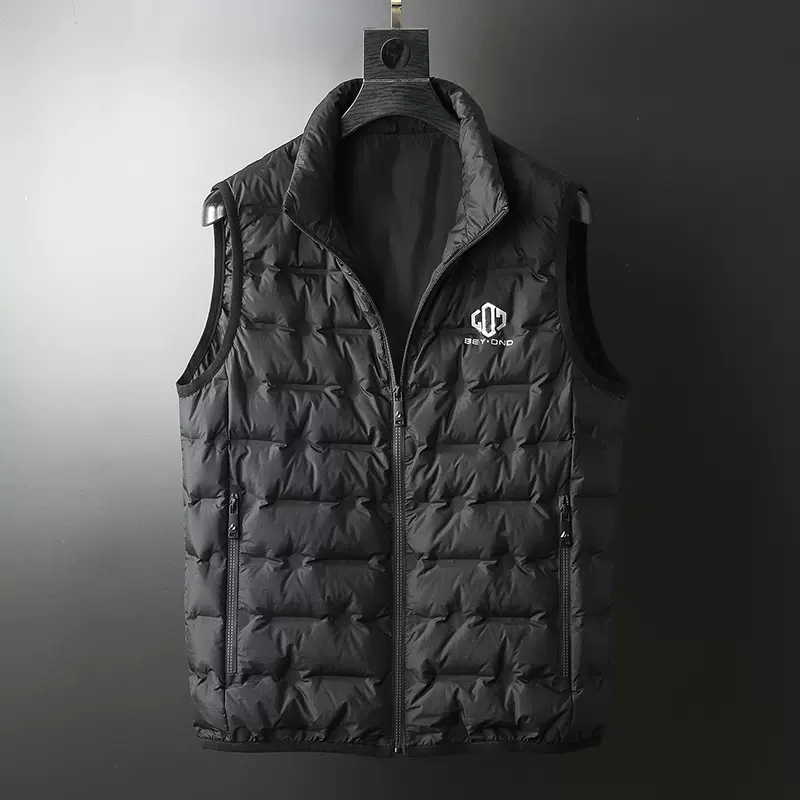 亚马逊跨境男士春秋外贸男装剪标鸭绒羽绒轻薄款男士马甲背心