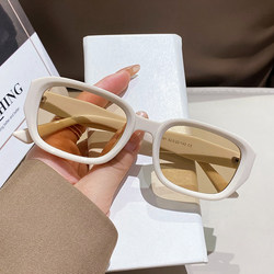Street Style Off-White Sunglasses for Women, Light-Colored Decorative Glasses, ins Style Small Frame Brown Sunglasses for Women, 2026 New Model