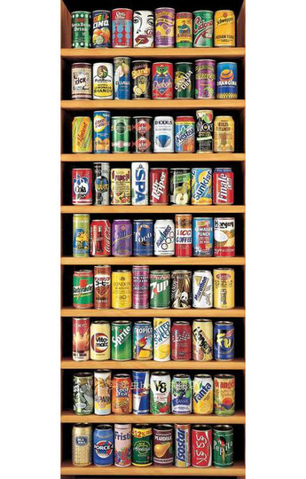 Educa 1000/1500ピースジグソーパズル - ソーダ缶デザイン - 無垢材