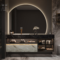 High-End Hotel-Style Bathroom Cabinet Combination with Seamless Ceramic Basin, Bathroom Sink, Washbasin Cabinet