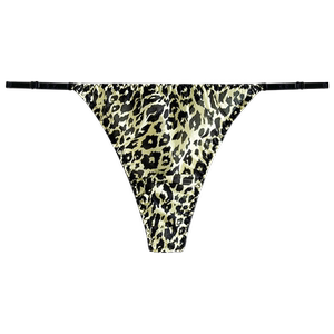 Yunfei high-end mulberry silk thong female leopard print underwear thin low-waist silk traceless women's briefs
