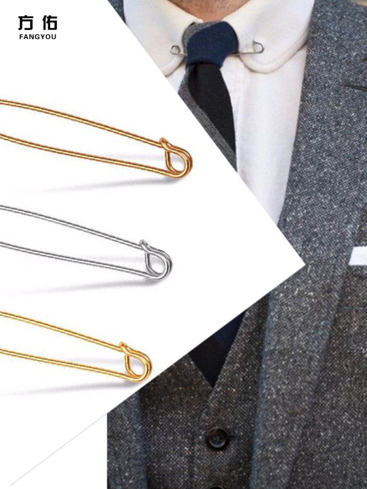 Fermacravatta O Spilla Silver Coyote Per Lui, Coyote - Foto 3