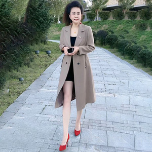 
Mom windbreaker for women mid-length fashion 2025 spring new fashionable noble lady middle-aged and elderly women's jacket