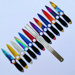 CSGO peripheral physical game model, leggings, skull knife, high hardness stainless steel unknown emerald Doppler
