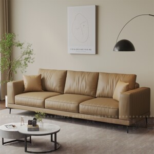 
Customizable office leather sofa for reception and business Italian style minimalist modern simple straight row three-seat office