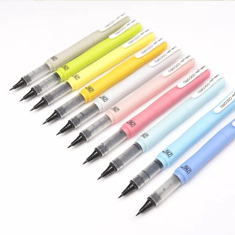 日本進口吳竹Kuretake COCOIRO書信筆中性筆彈性筆芯糖果色文具-Taobao 