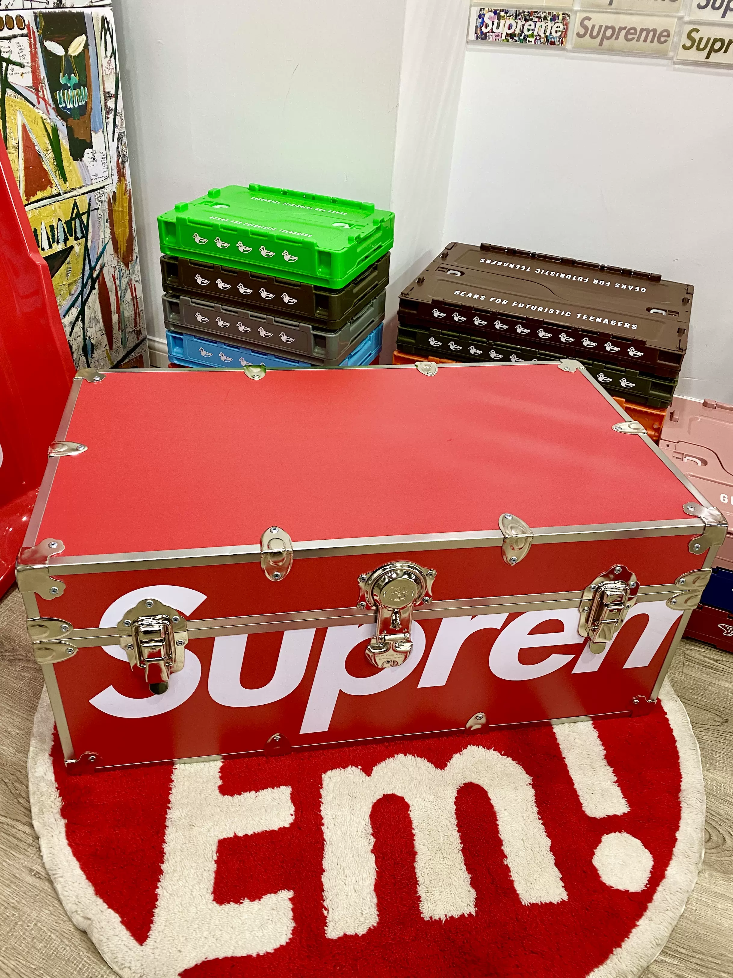 现货】Supreme 22SS Rhino Trunk 联名收纳箱茶几Box Logo-Taobao