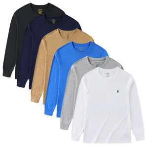 010 Men's Men's Men's Basic Circles Long -sleeved T -shirt Pure Color Pure Color Spring and Autumn Cotton Terrades Shirt Bottom Shirt