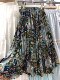 Retro holiday ethnic style colorful floral long skirt for women 2025 spring and summer drooping printed pleated large umbrella skirt