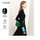 Amii Gray sweater for women 2025 summer new long-sleeved slim half-high neck bottoming shirt contrast cuff top