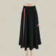 New!Falun INA Asymmetric contrasting color striped color block college style women's spring and autumn big hem skirt long skirt FRBS6615