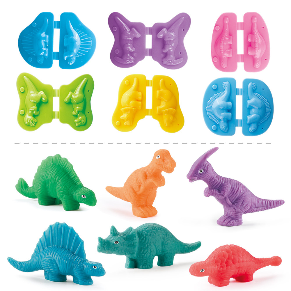 Set de Herramientas de Plastilina Dinosaurios y Frutas Moldes de
