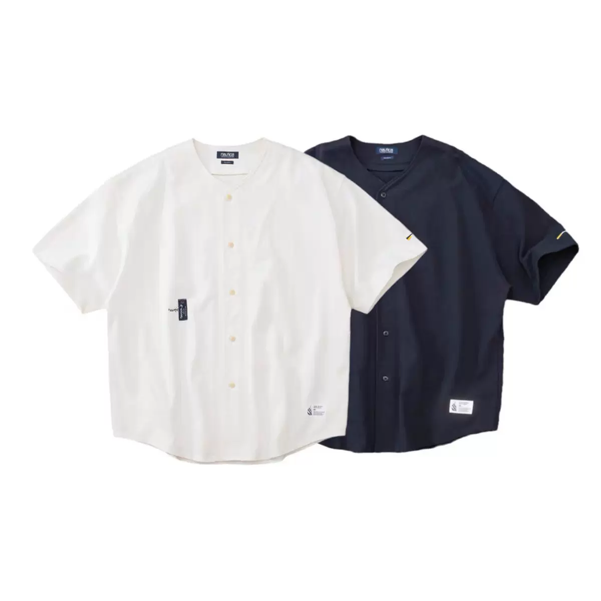 NAUTICA TOO HEAVY Baseball 22SS 长谷川重磅宽松棒球短袖衬衫男-Taobao