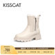 KISSCAT Kissing Cat New Thickened Warm Bread Fur Boots Non-Slip Winter Boots Thick-Soled Snow Boots Women