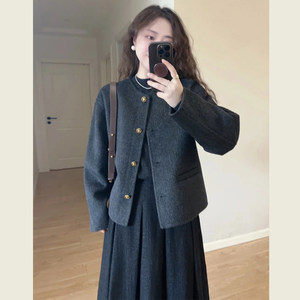 
Small fragrance style versatile retro wool coat for women in autumn and winter new style small high-end casual short wool coat