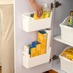 Kitchen cabinet door wall-mounted storage box without drilling holes