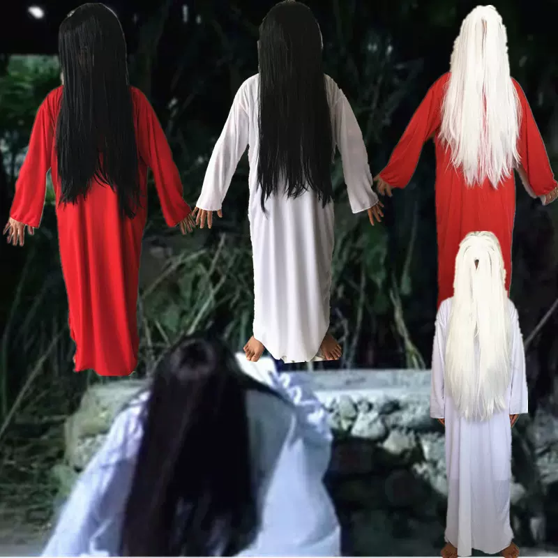 萬聖節服裝成人男白色紅色恐怖嚇人cosplay貞子女鬼死神殭屍衣服