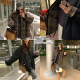 NAZ's large size winter new style design plaid slim cotton coat for fat mm reversible shirt and cotton-padded jacket