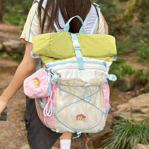 
Lightweight contrasting color outdoor backpack hiking sports mountaineering bag high-value travel bag men and women students school bags