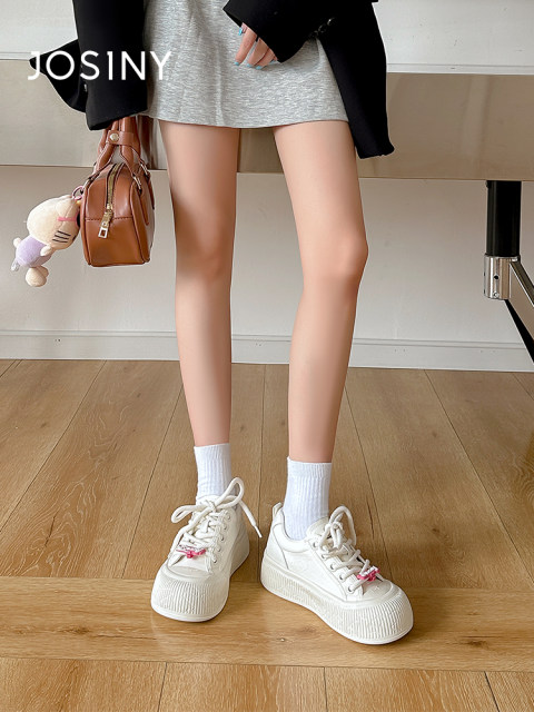 Zhuosini thick-soled white shoes for women 2025 new spring and summer versatile bread shoes sports and casual shoes for women