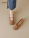 Zhuoshini single shoes for women in spring and summer 2025 new light mouth versatile soft sole grandma shoes Mary Zhen flat sole beans shoes