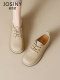 Zhuosini thick-soled Birkenstock shoes for women 2025 spring new British style soft sole single shoes round toe flat leather shoes
